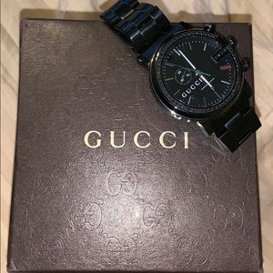 BLACK AUTHENTIC GUCCI BLACK DIAMOND “G” watch